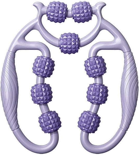 HEEPDD 9 Wheels Muscle Roller, Leg Massager Muscle Relaxation Stretching Roller Foam Roller Deep Tissue Massager for Thigh Arms Leg Waist (Purple)