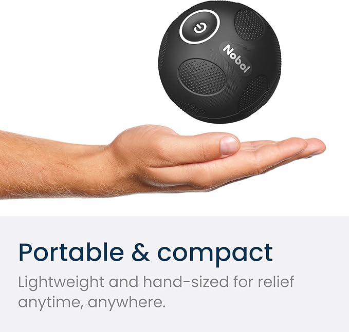 Nobol - MyoSphere Vibration Massage Ball for Deep Tissue Stimulation, Muscle Tension Relief and Stress Reduction | Your Portable Deep Tissue Therapist | Space Black | 1.5lb