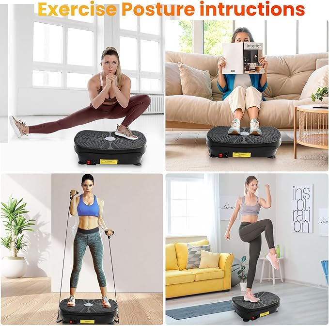 ALSO GO Vibration Plate Exercise Machine, Vibration Platform Machine for Lymphatic Drainage, 9 Preset Auto Mode & 99-Level Board for Weight Loss Shaping, with Resistance Bands, 330lbs Capacity