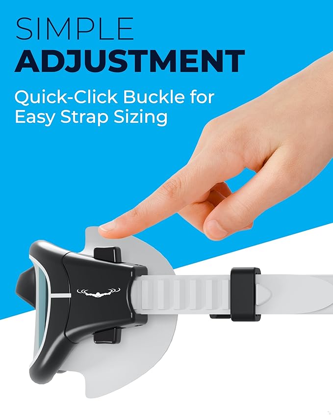 AqtivAqua Swimming Goggles for Kids, MINI-DX Wide View Swim Goggles for Kids Boys Girls, Anti Fog No Leaking