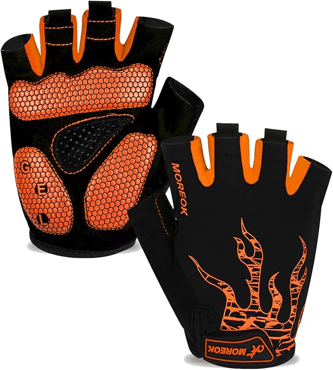 MOREOK Cycling Gloves Bike Gloves for Men/Women-[5MM Gel Pad] Half Finger Bicycle Biking Gloves for Cycling/Weight Lifting/Gym/Motorcycle/Rowing/Outdoor Sports