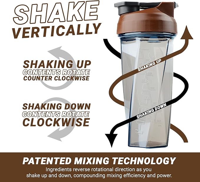 HELIMIX 2.0 Vortex Blender Shaker Bottle Holds upto 28oz | No Blending Ball or Whisk | USA Made | Portable Pre Workout Whey Protein Drink Shaker Cup | Mixes Cocktails Smoothies Shakes | Top Rack Safe