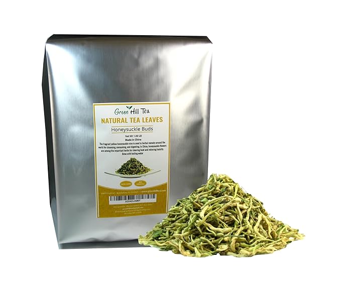 Greenhilltea traditional health herbs, Honey suckle dried herbal tea honeysuckle 16 OZ