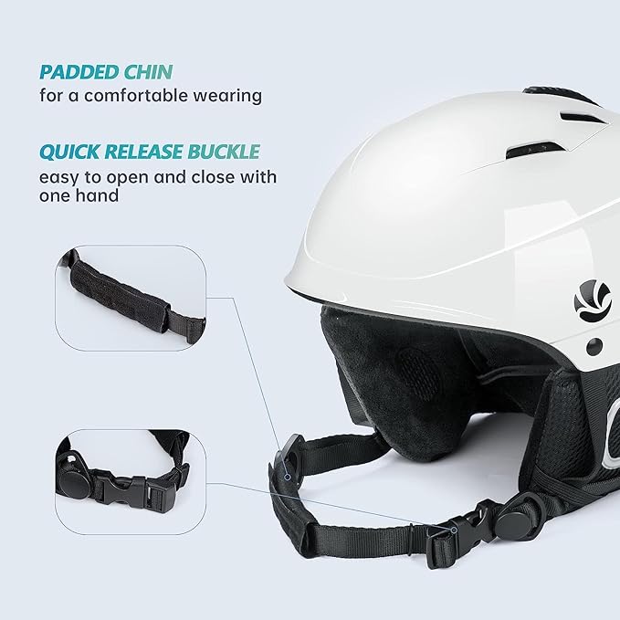 VANRORA Ski Helmet, Snowboard Helmet for Men & Women, Climate Control Venting, Dial Fit, Goggles Compatible, Removable Fleece Liner and Ear Pads, Safety-Certified