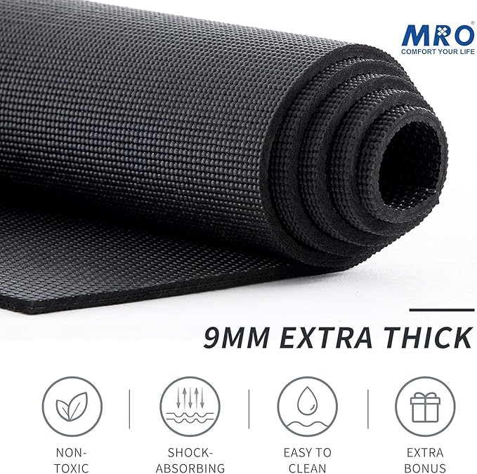 MRO Extra Large Yoga Mat, 12'x6'/9'x6'/7'x5'/6'x4' (9MM) Extra Wide and Thick Exercise Mats for Home Gym Workout, Non-Slip, Soft for Women and Men Fitness, Ideal for Barefoot Yoga, Pilates, stretching