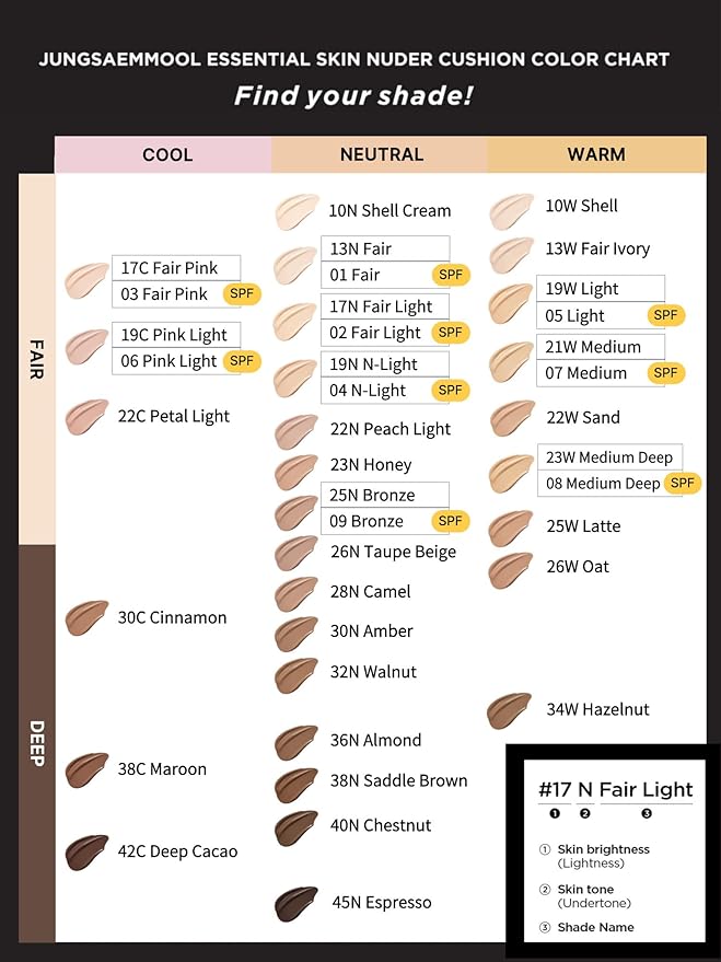 [JUNGSAEMMOOL OFFICIAL] Essential Skin Nuder Cushion (08 Medium Deep) | Refill Included | Natural Finish | SPF50 Broad Spectrum | Makeup Artist Brand