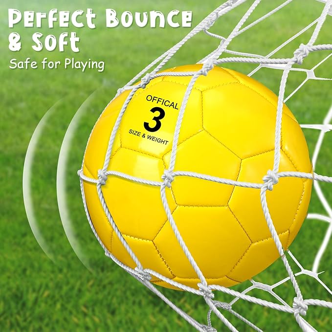 HyDren 6 Pcs Soccer Ball with Pump Colorful Official Soccer Ball for Kids Youth Adult Indoor Outdoor Soft Sport Gift for Training Practice Game