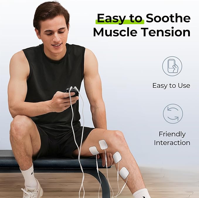 AUVON 3-in-1 TENS Unit Muscle Stimulator, EMS Massage Machine with 40 Intensities for Gradual Shoulder, Sciatica, Back Pain Relief, 24 Modes Rechargeable Electronic Pulse Massager with 12 TENS Pads