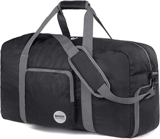 WANDF Foldable Travel Duffel Bag 60-120L Duffle Carry on for Women and Men
