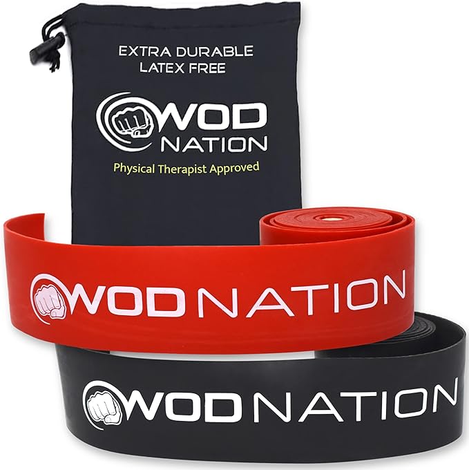 WOD Nation Muscle Floss Bands Recovery Band for Tack and Flossing Sore Muscles and Increasing Mobility : Stretch Band Includes Carrying Case