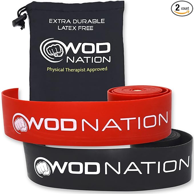WOD Nation Muscle Floss Bands Recovery Band for Tack and Flossing Sore Muscles and Increasing Mobility : Stretch Band Includes Carrying Case