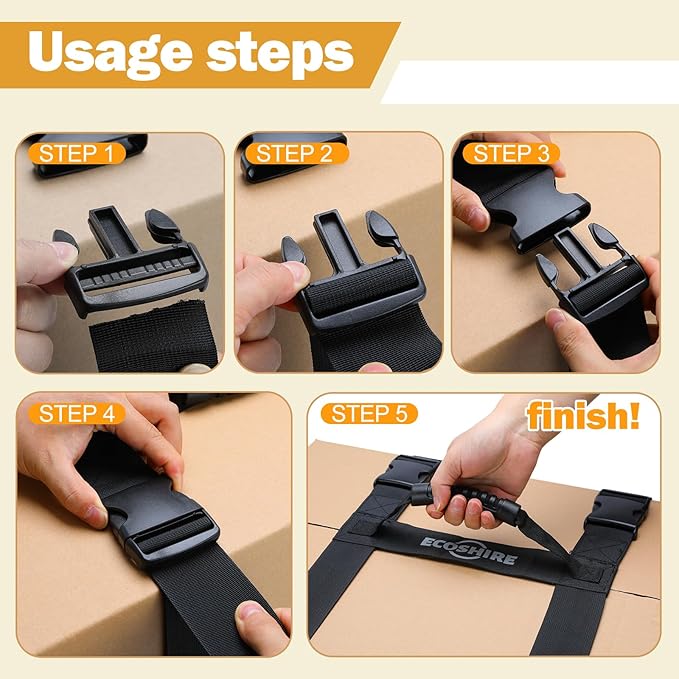 Carrying Strap with Handle, Handheld Belt for Safely Moving and Lifting Heavy Boxes, Adjustable Belt, H-Shaped Style Carry Straps, Suitable for Cylinder, Camping Mat(78.7 inch)