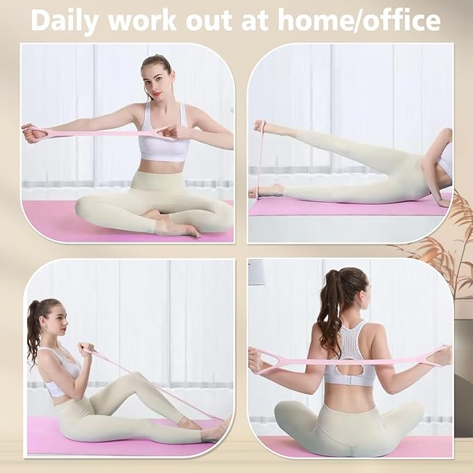 Figure 8 Fitness Resistance Band, Elastic Bands for Working Out,Arm,Back Training Elastic Ropes, Exercise Equipment for Yoga, Pilates,Physical Therapy,Stretching（3 Pack）