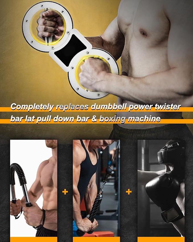 Rotator Burn Machine, 8-12LB Arm Exercise Equipment with Adjustable Resistance, Spinning Arm Machine, Gripster Forearm Trainer, 360 Degree Rotating Grips, Forearm Grip Strengthener