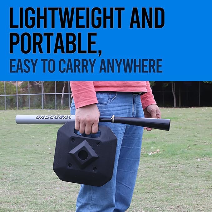 Baseball & Softball Batting Tee,Portable Hitting Tee,with Heavy Duty Base,Flexible Rubber Top,Adjustable Height