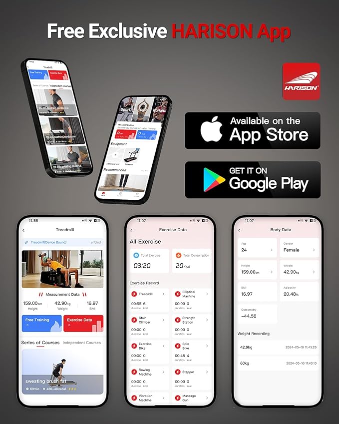 HARISON Elliptical Machine for Home 350 LBS Capacity, Magnetic Elliptical Exercise Machine with 16-Level Resistance Control, Elliptical Trainer with HARISON Bluetooth