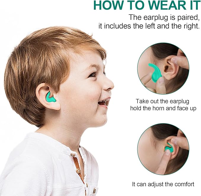 Kids Swimming Ear Plugs,3 Pairs Waterproof Reusable Silicone Child Swim Earplugs for Swimming Surfing Bathing Showering,Small Children Water Ear Plugs Suitable for Boys and Girls (Kids 4-12 Years Old)