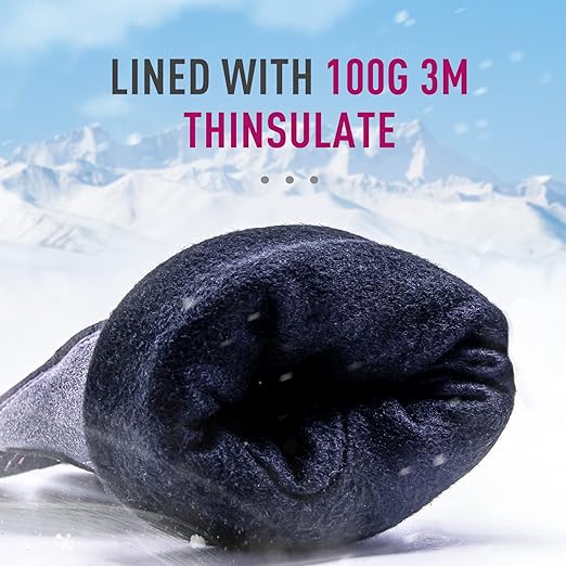 HANDLANDY Waterproof Insulated Work Gloves, 3M Thinsulate Thermal Winter Gloves for Men Women Touch Screen, Warm Ski Snowboard Cold Weather Gloves (Medium, Pink)