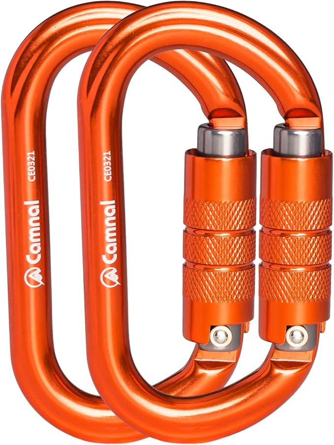 Heavy Duty Carabiner, 25kn(About 5620 lbs) Oval Carabiner Clip O-Shape Rock Climbing Carabiner Lightweight Caribeener for Climbing, Mountaineer, Aerial Work