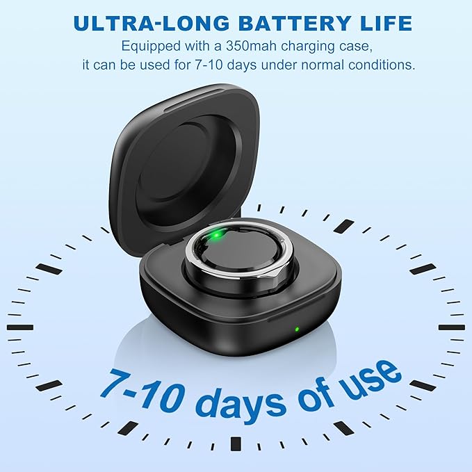 Smart Ring for Women Men - Titanium Health Fitness Tracker Ring with Heart Rate, Step Counting, Calories, Sleep & Stress Monitor for iPhone and Android, No Subscription Fee (Black, 12)