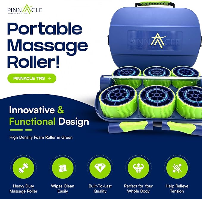 Pinnacle TRS Massage Roller - Modular Portable Muscle Roller for Sore Muscles and Full Body Adjustments