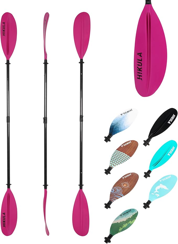 Adjustable Kayak Paddle with Carbon Shaft and PP Blade Available in 220-230/220-240/230-250cm Floating Lightweight Kayak Oars with Original Pattern
