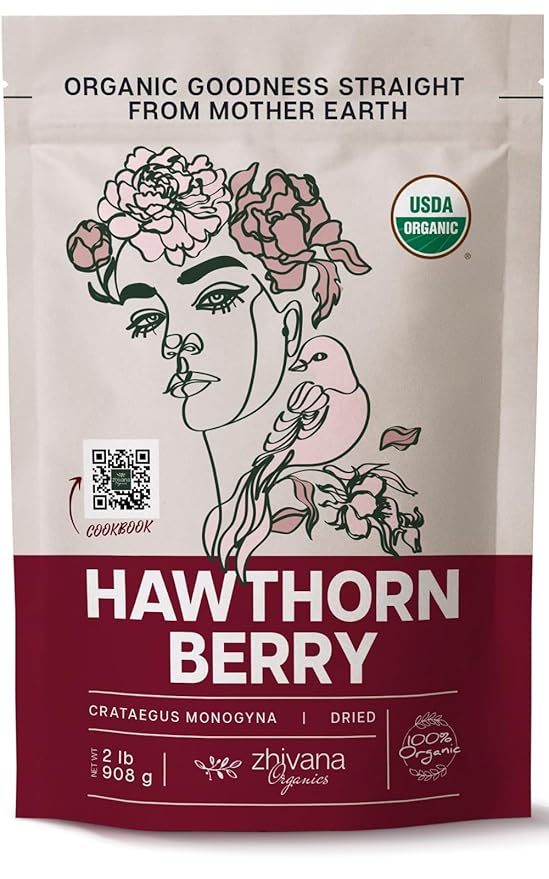 Hawthorn Berry Tea Organic (32oz.) - Hawthorne Berries for Herbal Tea, Tinctures, Recipes - Wild Crop - European Origin