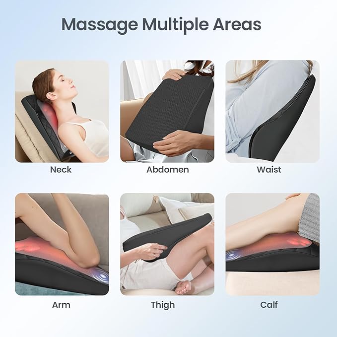 Back and Neck Massager, FSA Eligible HSA Store Massager for Pain Relief Deep Tissue, Heated Massage with Vibration, Massage Pillow for Neck, Back, Shoulder, Leg, Gifts for Men Women