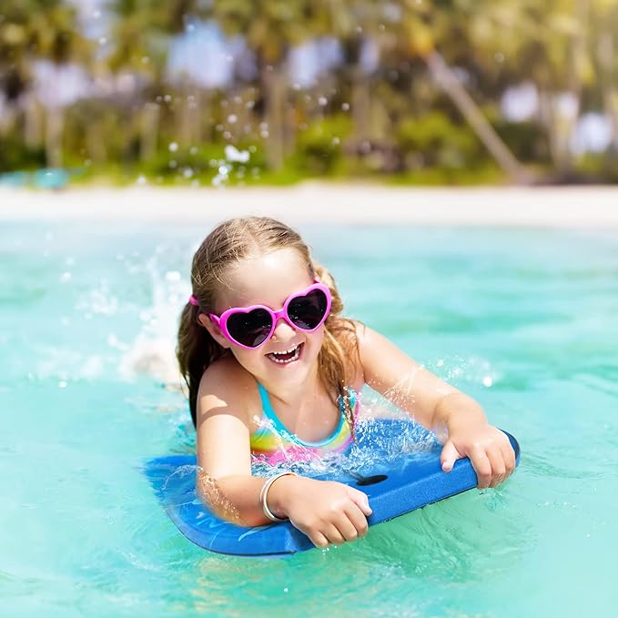 Goplus 41''/37''/33'' Lightweight Body Board for Beach, Surf Board with EPS Core, XPE Deck, HDPE Slick Bottom, Wrist Leash, Bodyboard for Kids Adults Surfing