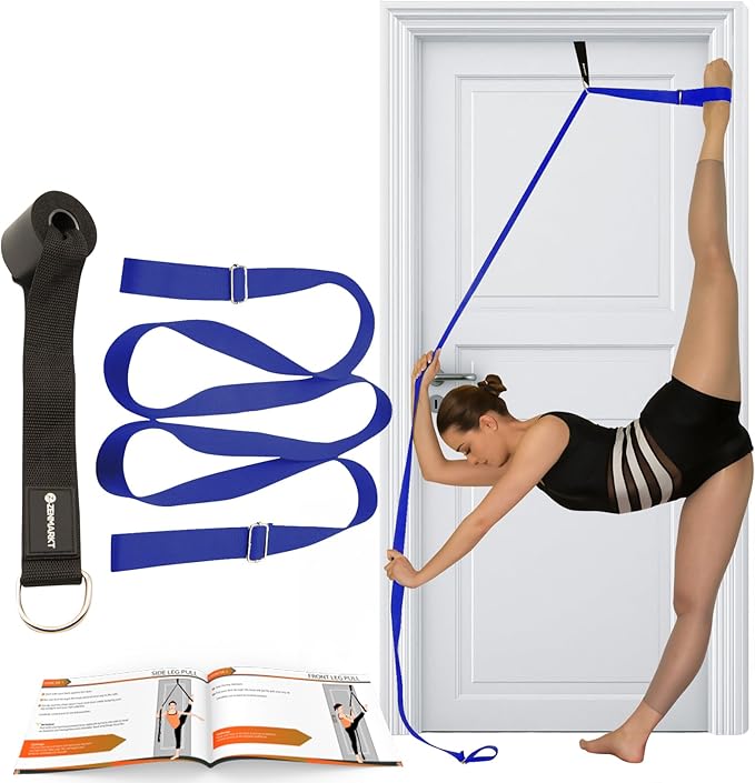 Stretching Strap With Door Anchor - Stretching Equipment to Improve Legs Flexibility - Splits Trainer For Home Ideal In Ballet, Dance, Cheerleading, Taekwondo, Yoga, Pole Dancing & Gymnastics