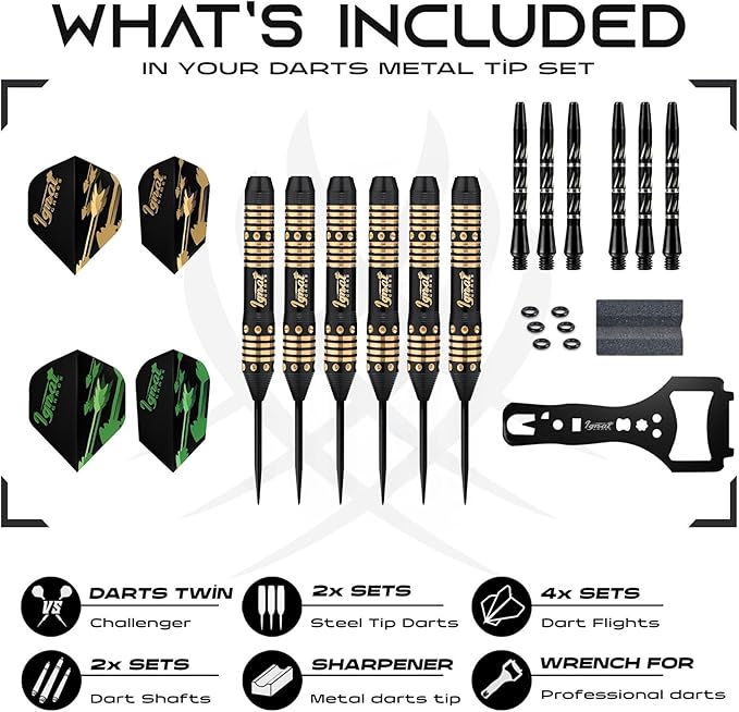 IgnatGames Premium Steel Tip Darts – 3/6/12 Pack Brass Barrels with Aluminum Shafts, 16 GlideXPro Flight Set, Tool Kit & Giftable Case