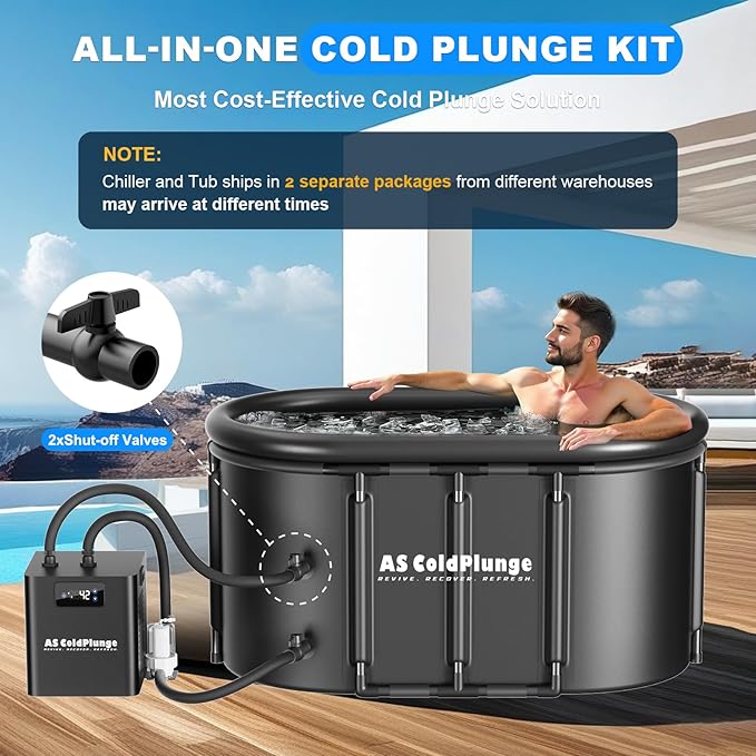 Ice Bath Chiller & Cold Plunge Tub Kit, 1/3HP Cold Plunge Chiller with External Pump & Filter, Upgraded XXL 148Gal Ice Pod, Cold Plunge Tub with Water Chiller for Cold Therapy Recovery