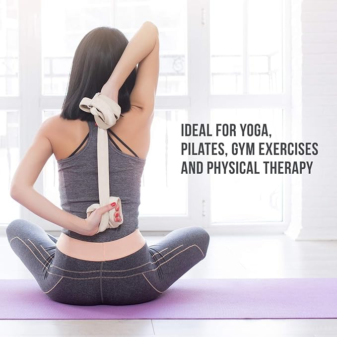 2-PACK or 5-PACK Yoga Exercise Adjustable Straps 8Ft | BONUS eBook | with Durable D-Ring For Pilates & Gym Workouts | Hold Poses, Stretch, Improve Flexibility & Maintain Balance