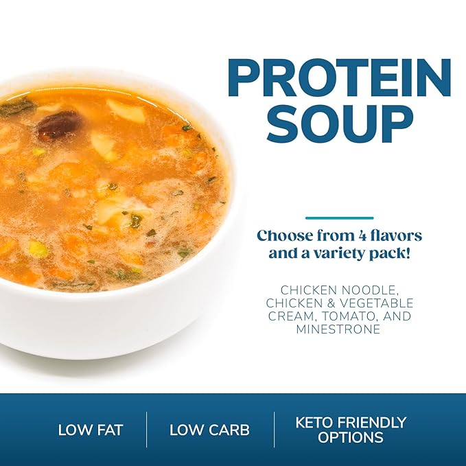 WonderSlim Protein Soup, Minestrone Soup, 90 Calories, 12g Protein, Low Sugar (7ct)
