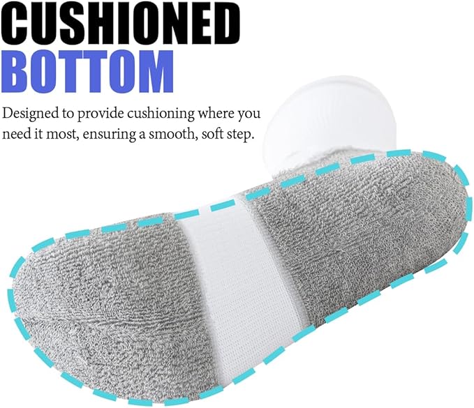 JOYNÉE 5/10 Pairs Mens Lightweight Athletic Crew Socks Cushioned Breathable Long Socks for Sports Running