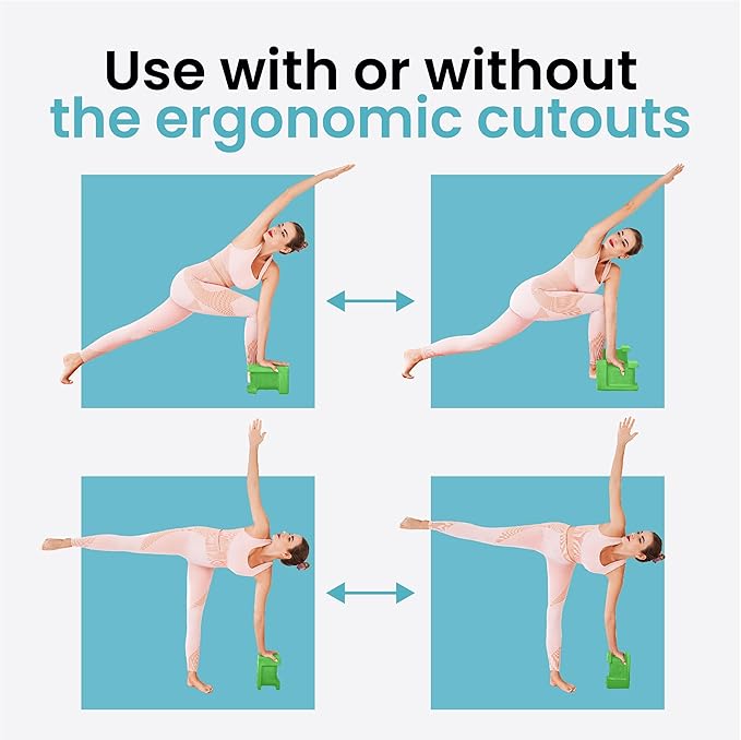 Ergo Yoga Blocks, Relieve Wrist Pain, Improve Comfort and Grip, Contoured Design, Pilates Exercise Balance & Stretching