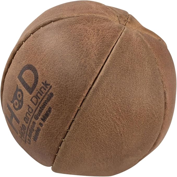 Hide & Drink, Stress Ball, Relieve Fidgeting and Anxiety, Exercise Hand, Squishy Tension Accessory, Great for The Office, Classic Style, Full Grain Leather, Handmade, Single Malt Mahogany