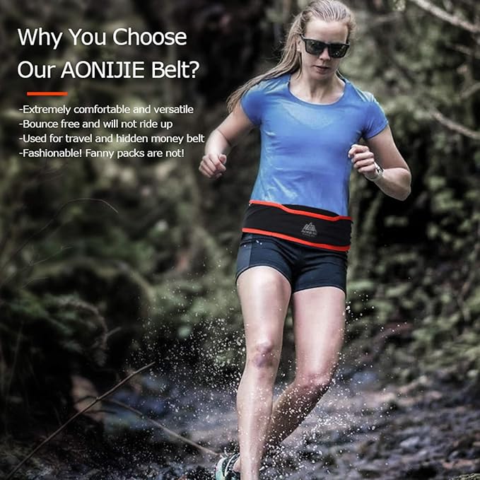 AONIJIE Hydration Belt Running Fanny Pack, with 250ml Soft Water Bottle Flask Phone Holder for Trailing Running Climbing Jogging Cycling Workout Fitness 3 Colors (Blue, L/XL)