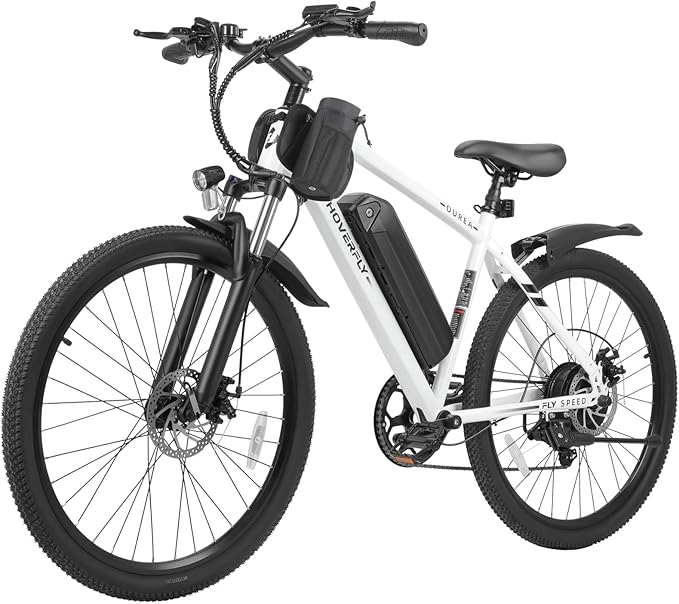 HOVERFLY OUREA 26" Electric Bike for Adults, 750W Peak Motor Mountain Ebike, 20MPH Up to 40 Miles, UL2849 Certified, 7-Speed, Removable Battery, Shock Absorber, Fat Tire Commuter E-Bike