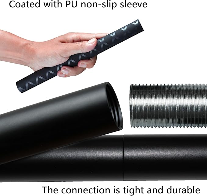 The Huang Yunming yoga stick is made of sturdy steel that is 5 feet high and an adjustable stretching stick, providing flexibility, agility, and balance. Multi functional fitness stick with 5 steel pipes