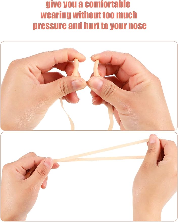 7 Pieces Swimming Nose Clip Silicone Nose Plug Protector with Elastic Rope for Kids and Adults Swimming Using