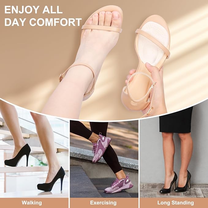 Ball of Foot Cushions,Metatarsal Pads for Women,Heel Cushion Pads, Heel Grips Liners for Heel Pain Relief, Blisters,Friction, Non-Slip Shoe Inserts for Loose Shoes,Shoe Fillers Make Shoes Fit Tighter