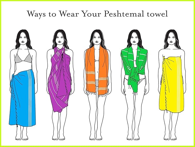 HAVLULAND Turkish Beach Towels Oversized -100% Turkish Cotton Super Soft Lightweight - Absorbent and Quick Drying Bath Towel - Sand Free Beach Towel - Turkish Towels for Adults (Grey, 6 Pack)