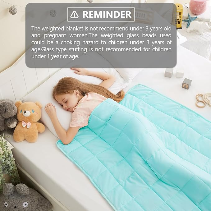 L'AGRATY Weighted Blanket - 40"x60" 10lbs Breathable Microfiber Material with Glass Beads Small Blanket for Adult All-Season Summer Fall Winter Soft