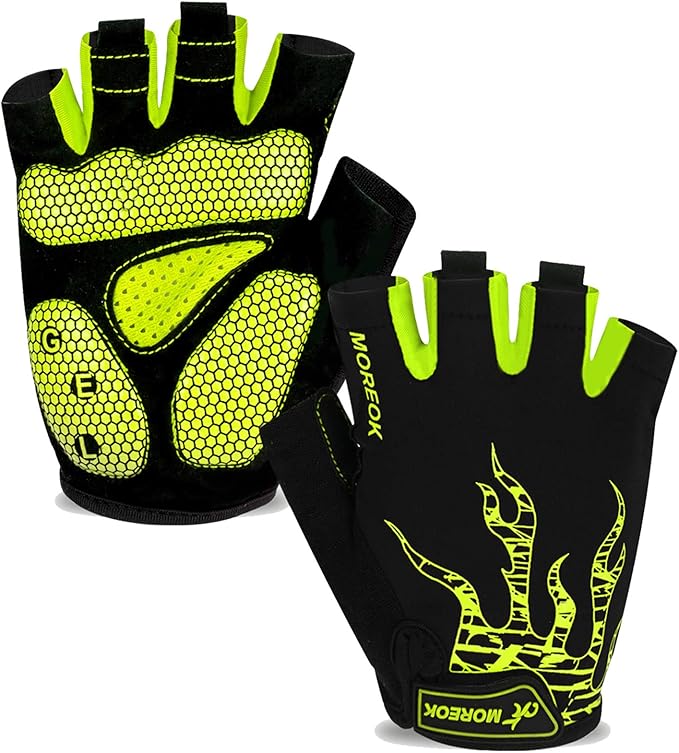 MOREOK Cycling Gloves Bike Gloves for Men/Women-[5MM Gel Pad] Half Finger Bicycle Biking Gloves for Cycling/Weight Lifting/Gym/Motorcycle/Rowing/Outdoor Sports