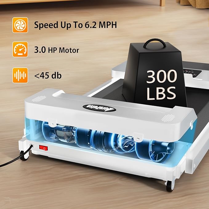 Portable Foldable Treadmills for Home, Small Folding Treadmill for Home Office with 300 LBS Capacity, Walking Running Exercise Electric Compact Treadmill with LED Display