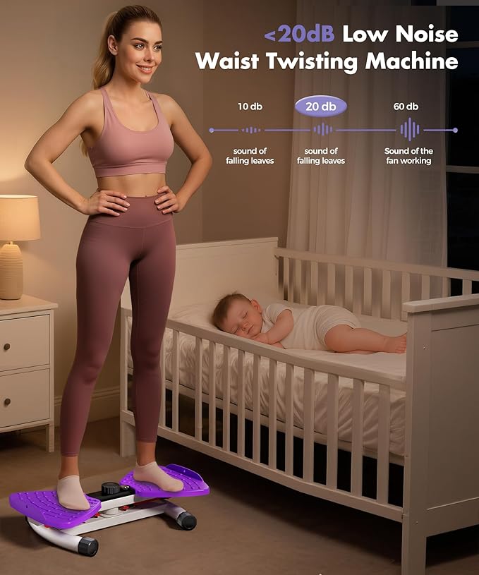 Waist Twisting Machine Fitness Tool, Ab Twister Board with the Smart LED Digital Monitor, 330LBS Capacity & 20dB Ultra-Quiet, Anti-Slip Home Gym Workout Equipment for Women Belly Fat
