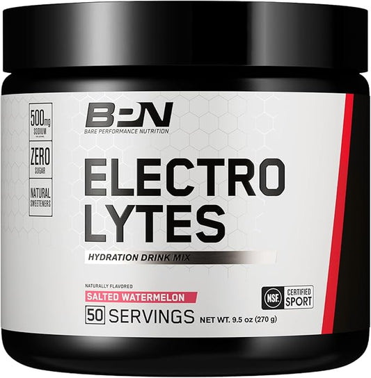 BARE PERFORMANCE NUTRITION, BPN Electrolytes Hydration Drink Mix, No Sugar, Keto, Salted Watermelon