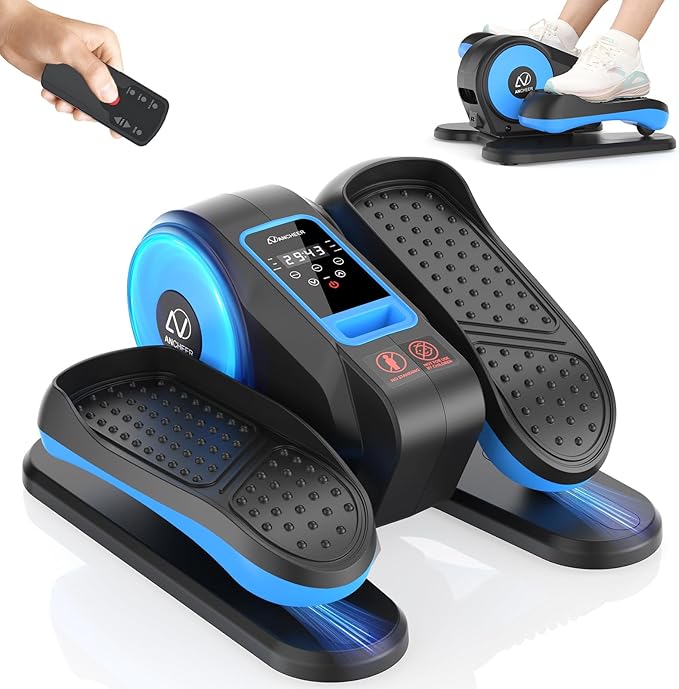 ANCHEER Under Desk Elliptical, Electric Leg Exerciser While Sitting for Seniors, Fully Assembled Motorized Ellipse Leg Exerciser Seated Elliptical Machine with 12 Adjustable Speeds