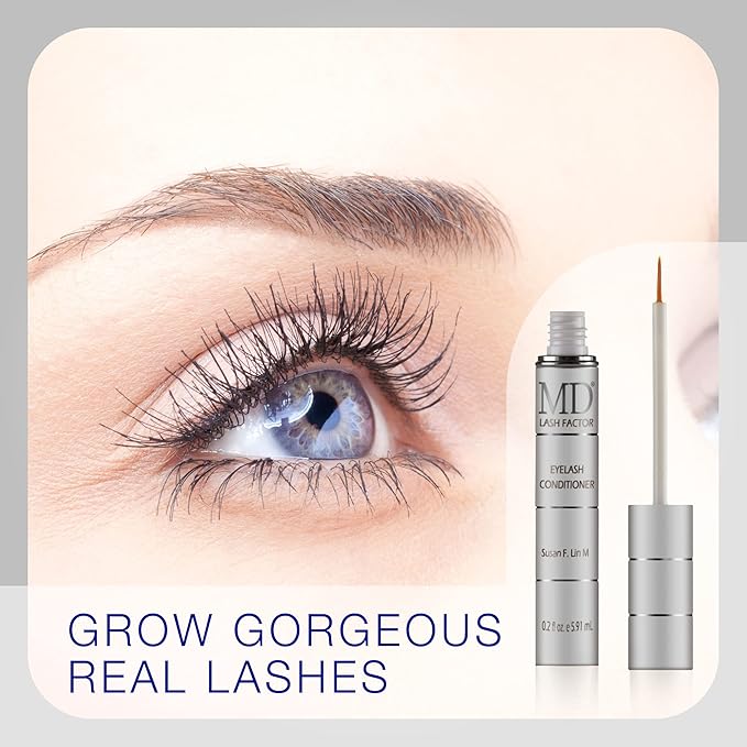 MD Lash Factor Eyelash Conditioner – 0.2 fl oz, 6-Month Supply – Peptide + Biotin Serum for Fuller, Thicker Lashes, Ophthalmologist-Tested
